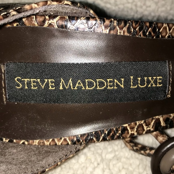 NWOT Steve Madden Luxe Brown Snakeskin Heels - Picture 6 of 6